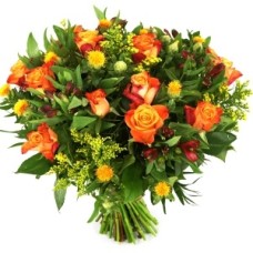 Dear father (Dear father bouquet including red/orange roses + flowers)